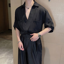Load image into Gallery viewer, Solid Color Simple V-neck Shirt