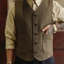 Load image into Gallery viewer, Vintage Tweed Wool Oversized Casual Vest