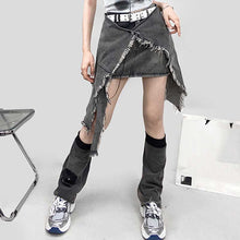 Load image into Gallery viewer, Denim Irregular Skirt Leg Cover Set
