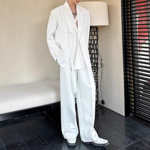 Load image into Gallery viewer, Double Collar Tie Straight Wide Leg Pants Two-piece Suit