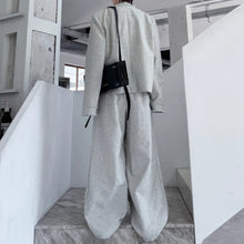 Load image into Gallery viewer, Hand-beaded Frayed Cardigan and Wide-leg Trousers Two-piece Set