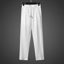 Load image into Gallery viewer, Vintage Ice Silk Loose Zen Clothes Half Sleeve T-shirt Drawstring Pants Two-Piece Set