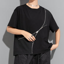 Load image into Gallery viewer, Summer Irregular Zipper T-shirt
