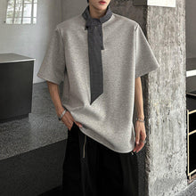 Load image into Gallery viewer, Shoulder Pad Stitching Bow Tie Polo Shirt