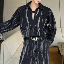 Load image into Gallery viewer, Washed Distressed Denim Jacket Wide-leg Trousers Two-piece Set