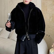 Load image into Gallery viewer, Detachable Reversible Faux Mink PU Leather Jacket