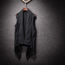 Load image into Gallery viewer, Dark Mid-Length Sleeveless Jacket Cape