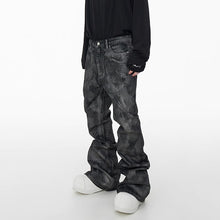 Load image into Gallery viewer, Glitter-coated Slim-fit Stacked Denim Flared Pants