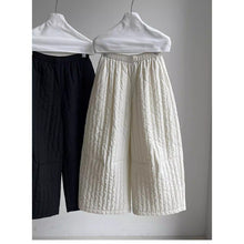 Load image into Gallery viewer, Quilted Striped Cropped Casual Trousers