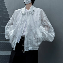 Load image into Gallery viewer, Patterned Double Neckline Shoulder Padded Jacket