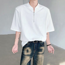 Load image into Gallery viewer, Stand Collar Zipper Casual T-shirt