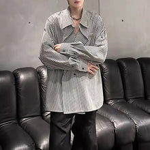 Load image into Gallery viewer, Striped Lapel Casual Loose Shirt