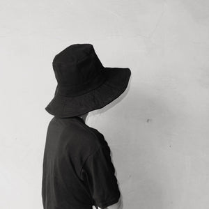 Black Large Brim Bucket Hat