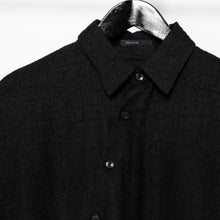 Load image into Gallery viewer, Dark Jacquard Retro Irregular Hem Short-sleeved Shirt
