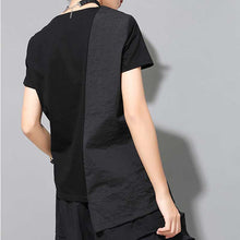 Load image into Gallery viewer, Black Irregular V-Neck Shirt