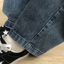Load image into Gallery viewer, Elastic Waist Loose Denim Wide Leg Trousers