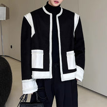 Load image into Gallery viewer, Black and White Contrast Leather Jacket