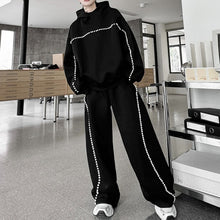 Load image into Gallery viewer, Hand-beaded Hooded Sweatshirt and Wide-leg Pants Casual Suit