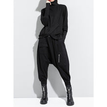 Load image into Gallery viewer, Women's Turtleneck Asymmetrical Wrap Front Paneled Long Sleeve T-shirt