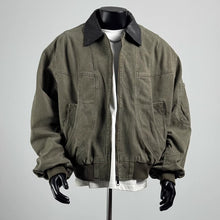 Load image into Gallery viewer, Retro Multi-pocket Color-blocked Lapel Work Jacket