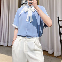 Load image into Gallery viewer, Summer Blue and White Tie Shirt