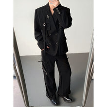 Load image into Gallery viewer, Ribbon-designed Padded-shoulder Suit Jacket