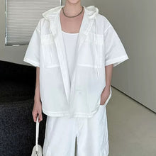 Load image into Gallery viewer, Oversized Hooded Utility Shirt with Large Pockets