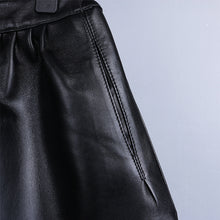 Load image into Gallery viewer, Leather A-line Elastic High Waist Loose Slim Wide Leg Shorts