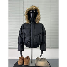Load image into Gallery viewer, Detachable Faux Fur Hood Winter Loose Jacket