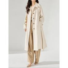 Load image into Gallery viewer, Breathable Long Lightweight Linen Rayon Draped Trench Coat