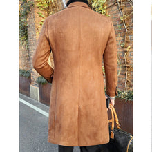Load image into Gallery viewer, Suede Wool Mid-length Trench Coat