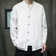 Load image into Gallery viewer, Cotton and Linen Stand Collar Shirt