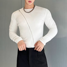 Load image into Gallery viewer, Diagonal Zipper Long Sleeve T-shirt