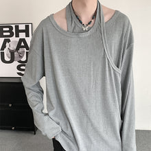 Load image into Gallery viewer, Fake Two-Piece T-shirt Loose Double-Layer Neckline shirt