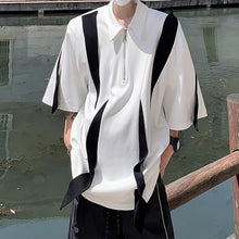 Load image into Gallery viewer, Contrast Shoulder Pad Polo Short Sleeve Top