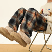 Load image into Gallery viewer, American Retro Plaid Thick Warm Trousers