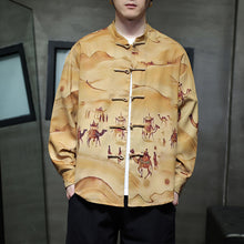 Load image into Gallery viewer, Patterned Stand Collar Button Down Shirt