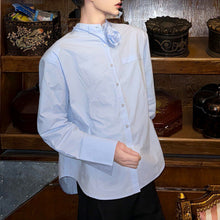 Load image into Gallery viewer, French Stand Collar Rose Shoulder Pad Shirt