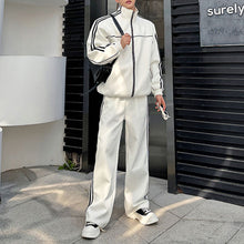 Load image into Gallery viewer, Loose Casual Two-piece Set with Webbing and Contrasting Color Design