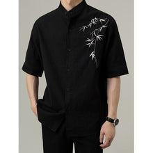 Load image into Gallery viewer, Loose Stand Collar Embroidered Shirt