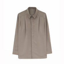 Load image into Gallery viewer, Loose Peak Collar Solid Color Long-sleeved Casual Shirt