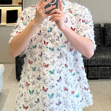 Load image into Gallery viewer, Butterfly Print Fringe Casual T-shirt