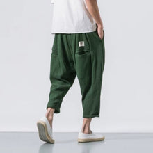 Load image into Gallery viewer, Japanese Casual Cotton and Linen Cropped Harem Pants