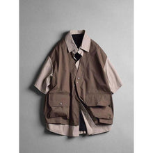 Load image into Gallery viewer, Japanese Style Contrast Color Stitching Fake Two-piece Vest T-shirt