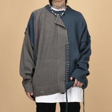 Load image into Gallery viewer, Irregular Stitching Contrast Patchwork Pullover Sweater