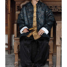 Load image into Gallery viewer, Stand-up Collar Brocade Sea Pattern Jacket