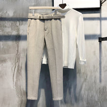Load image into Gallery viewer, Slim-fit Brushed Wool Tapered Trousers