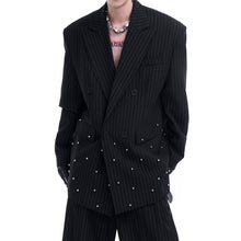 Load image into Gallery viewer, Striped Loose Double-breasted Suit Jacket