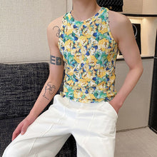 Load image into Gallery viewer, Floral Slim-fit Crew Neck Knitted Vest
