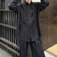 Load image into Gallery viewer, Dark Night Flower Long Sleeve Vintage Shirt